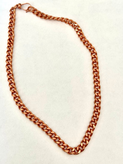 Vintage Handmade Copper Chain Link Necklace