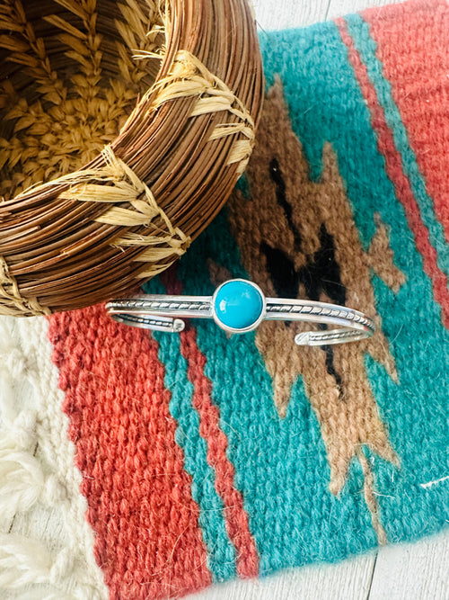 Navajo Sterling Silver & Turquoise Cuff Bracelet