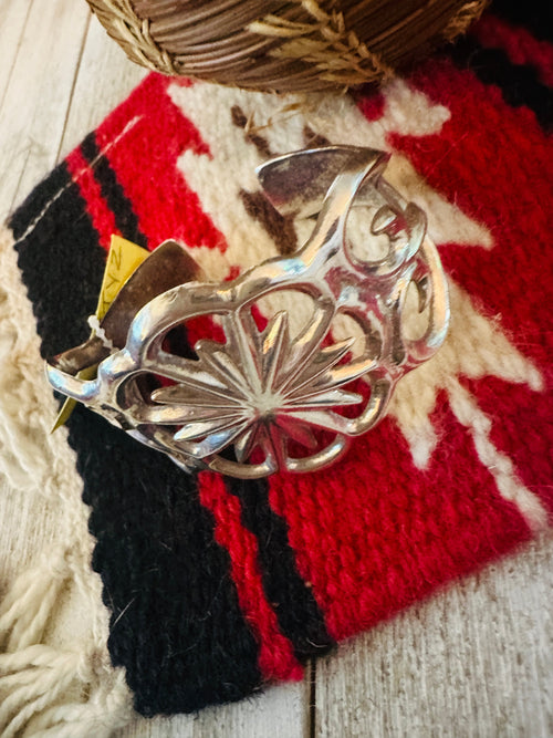 Vintage Old Pawn Navajo Hand Silver Cuff Bracelet