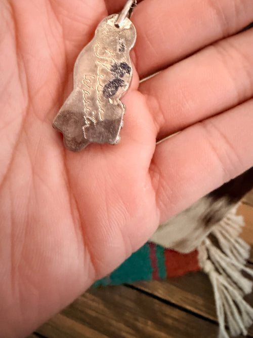 Old Pawn Handcrafted Sterling Silver and Multi Stone Inlay Maiden Girl Necklace