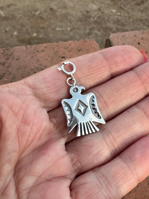 Navajo Crafted Sterling Silver Thunderbird  Charm
