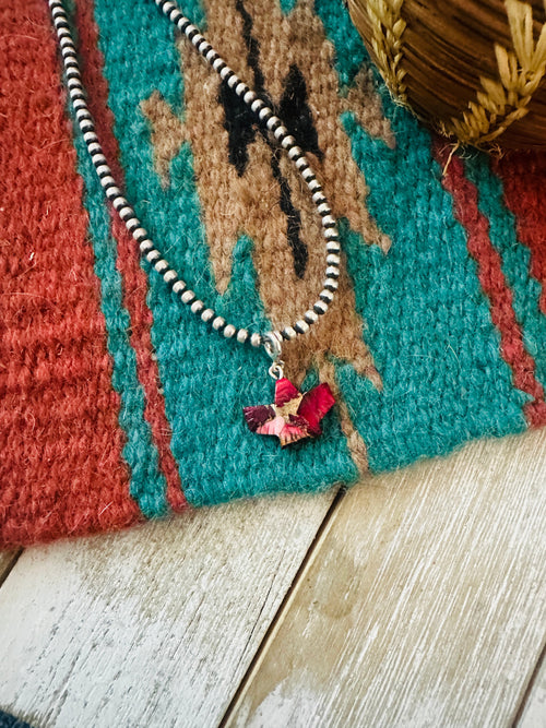 Navajo Hand Carved Rose Dahlia Eagle Charm