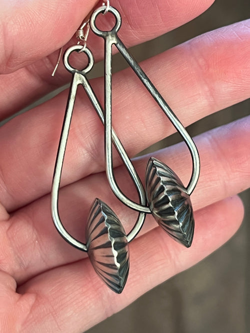 Sterling Silver Handcrafted Bead Drop Dangle Earrings by Preston Haley