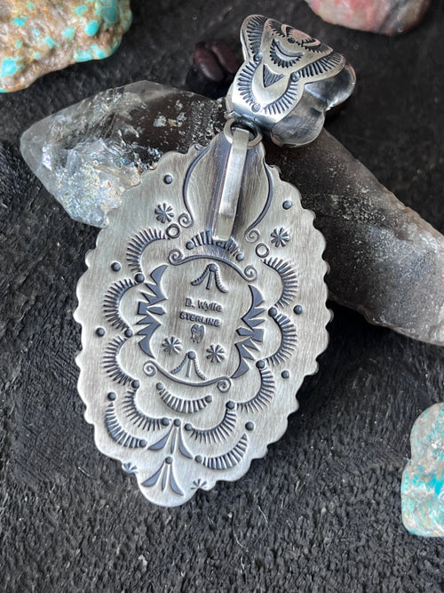 Diane Wylie Sterling Silver, Royston Ribbon & Sonoran Mountain Turquoise Cluster Pendants