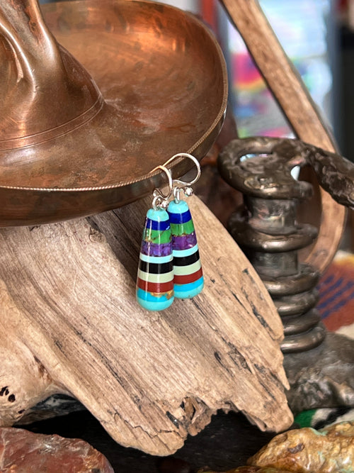 Santo Domingo Layered Multistone Earrings by Ronald Chavez, Stacked Gems #8