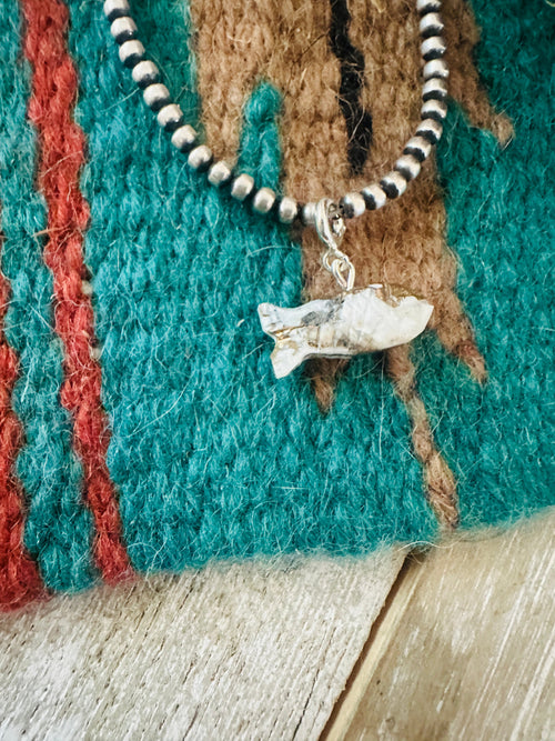Navajo Hand Carved Blue Mojave Fish Charm