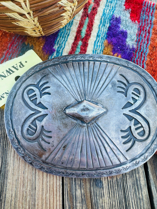 Handcrafted Vintage Old Pawn Sterling Silver Belt Buckle