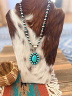 Handcrafted Turquoise & Sterling Silver Cluster Beaded Necklace by Sheila Becenti