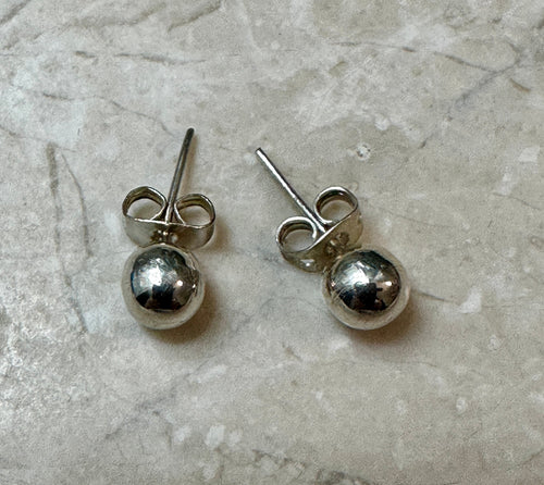 6mm Silver Bead Studs