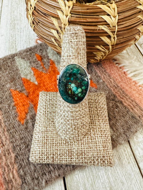 Old Pawn Navajo Sterling Silver & Turquoise Ring Size 7