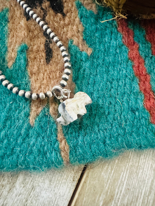 Navajo Hand Carved Blue Mojave Rabbit Charm