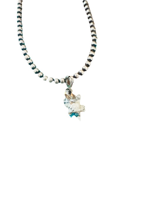 Navajo Hand Carved Blue Mojave Lizard Charm