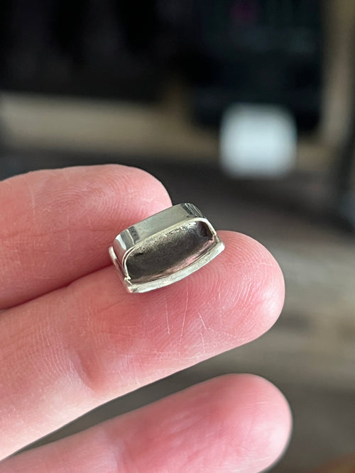 Sterling Silver Mini Concho Slide, Lucky