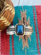 Handcrafted Old Pawn Sterling Silver & Lapis Cuff Bracelet by J. W. Toadlena