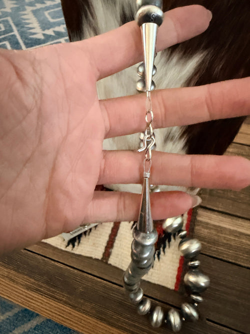 Handcrafted Sterling Silver Beaded Necklace and Earring Set