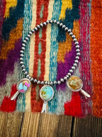 Handcrafted 3mm Sterling Silver Pearl & Multi Stone Blossom Stretch Bracelet