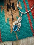 Handcrafted Old Pawn Sterling Silver & Topaz Pendant