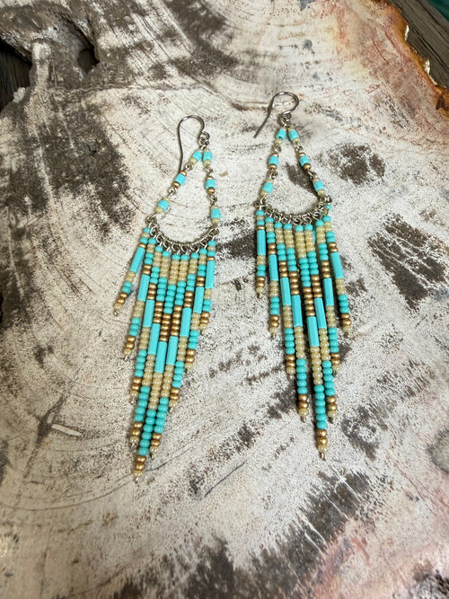 “The Golden Collection”  Desert Canyon Handmade Multi Color Beaded Earrings