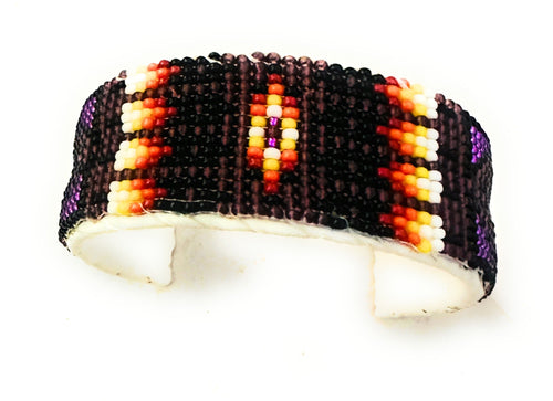 Navajo Made Beaded Leather Bracelet