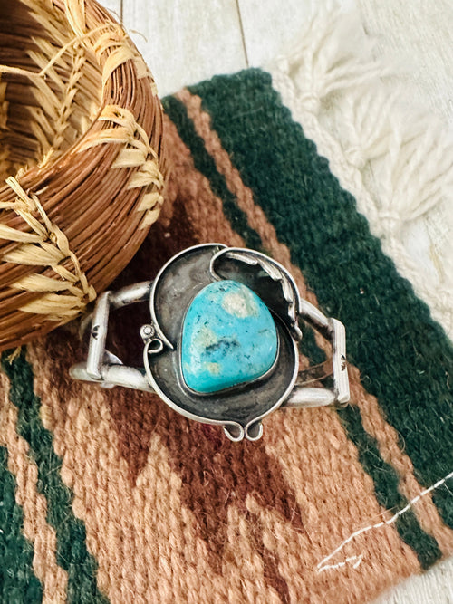 Old Pawn Navajo Turquoise & Sterling Silver Cuff Bracelet
