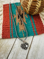 Navajo Freshwater Pearl & Sterling Silver Pearl Beaded Heart Necklace