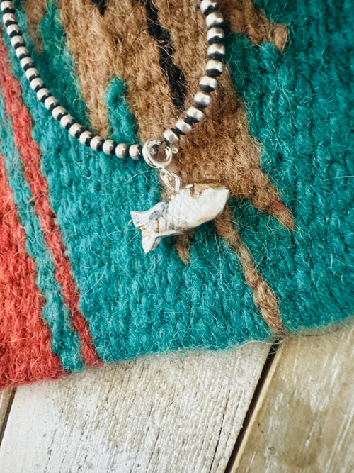 Navajo Hand Carved Blue Mojave Fish Charm