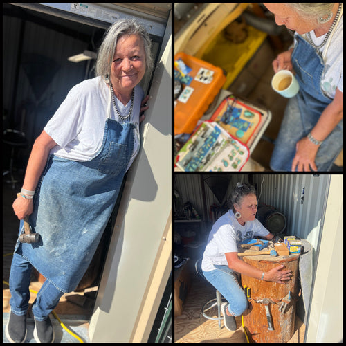 Hand Stamped Sterling Silver & Royston Turquoise Thunderbird Pendant by Kimari Somers