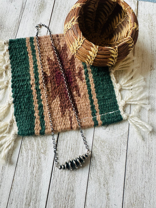 Navajo Sterling Silver Beaded Chain Necklace