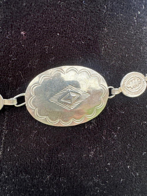 Handcrafted Vintage Old Pawn Sterling Silver Concho Belt