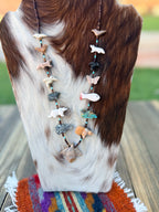 Handcrafted Sterling Silver & Beaded Fetish 27” Necklace