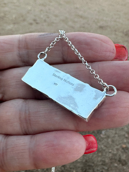 Beautiful Handmade Sterling Silver & Sonoran Gold Turquoise Necklace