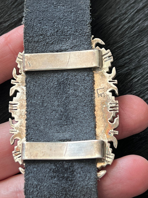 Tremendous Old Pawn Handcrafted Sterling Silver, Mother of Pearl and Opal Inlay Concho Belt by Albert Francisco