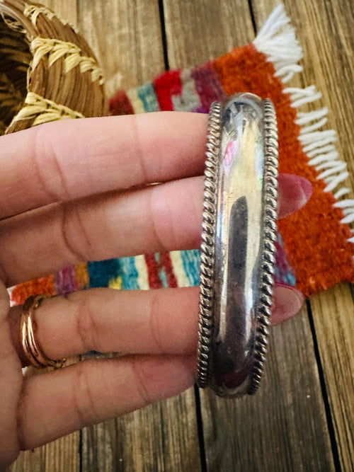 Handcrafted Old Pawn Sterling Silver Cuff Bracelet