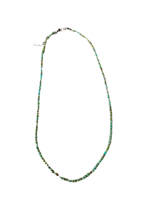 Navajo Turquoise & Sterling Silver Beaded Necklace W/ Extender