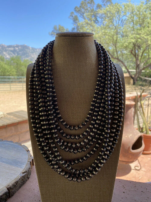 Navajo Pearl Style Sterling Silver Pearls 12mm 30 inch