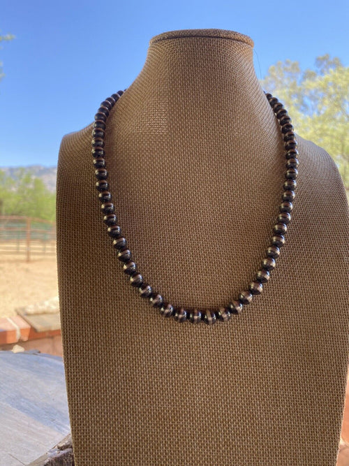 Navajo Pearl Style Sterling Silver Pearls 12mm 30 inch