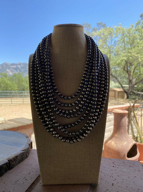 Navajo Pearl Style Sterling Silver Pearls 12mm 30 inch