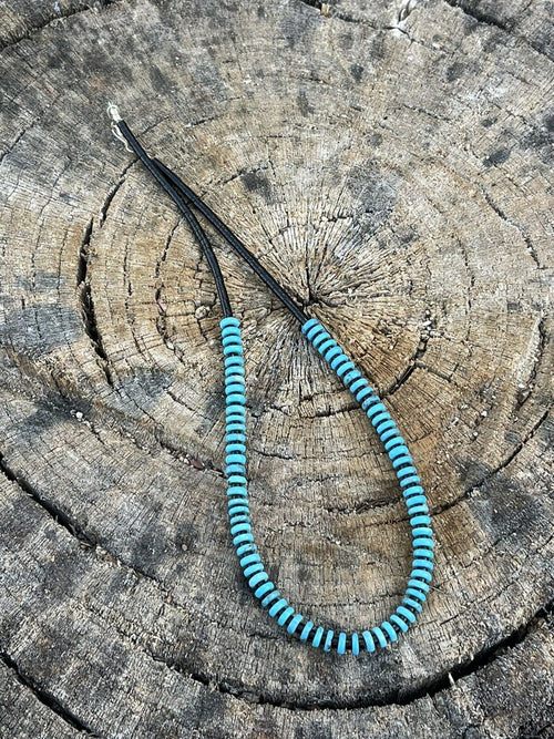 Navajo Turquoise & Black Heishi Beaded 16 Inch Necklace