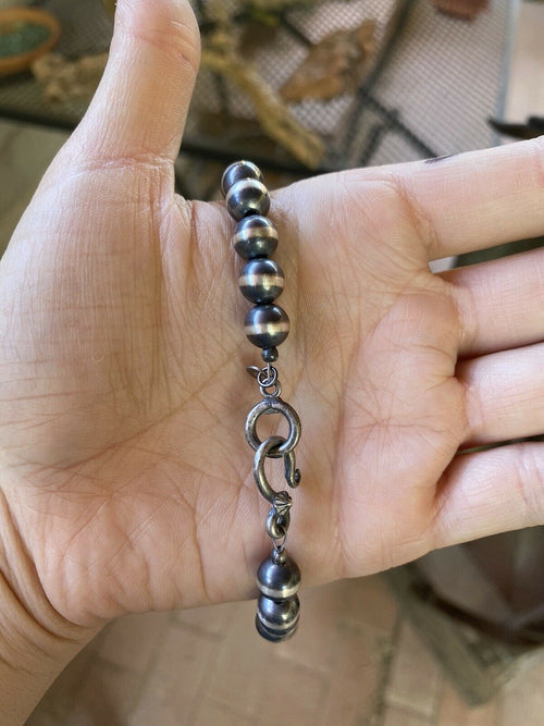 Navajo Pearl Style Sterling Silver Pearls 12mm 30 inch
