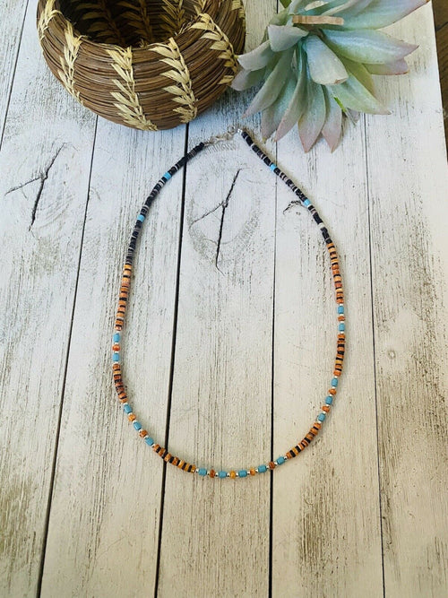 Navajo Multi Stone & Heishi Beaded 18 Inch Necklace