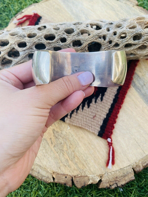 Vintage Handcrafted Sterling Silver Story Teller Cuff Bracelet