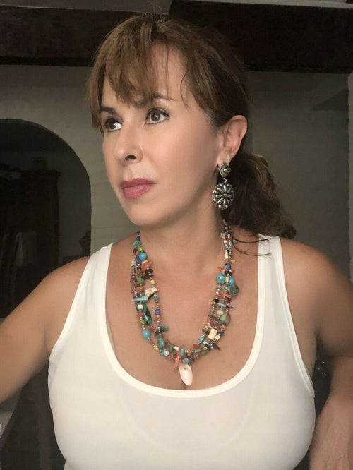 Daniel Coriz Multi Stone & Sterling Silver Beaded Necklace