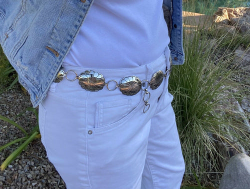 Handcrafted Beautiful Nickel Silver Concho Belt