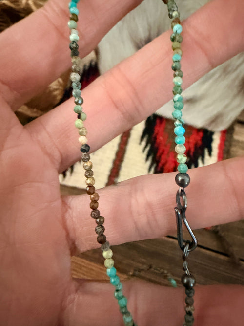 Handcrafted Turquoise 16” Beaded Necklace