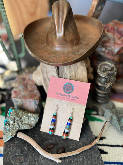 Santo Domingo Layered Multistone Earrings by Ronald Chavez, Stacked Gems #1