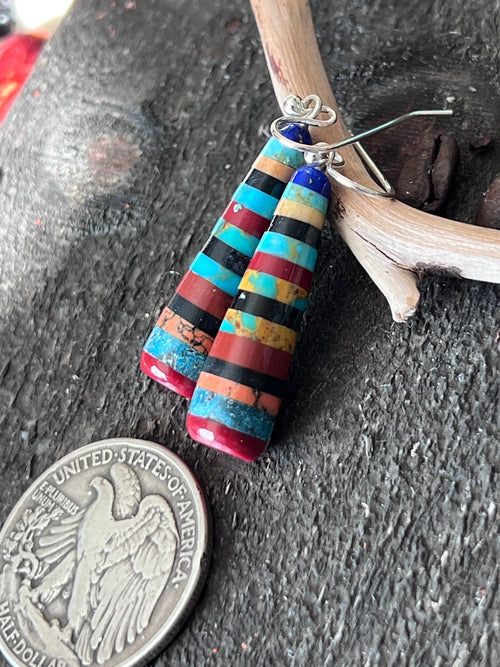 Santo Domingo Layered Multistone Earrings by Ronald Chavez, Stacked Gems #6
