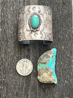 Vintage Fred Harvey Era Symbolic Collage Sterling Silver Cuff Bracelet