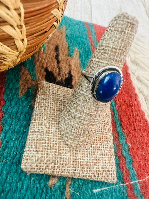 Old Pawn Navajo Sterling Silver & Lapis Ring