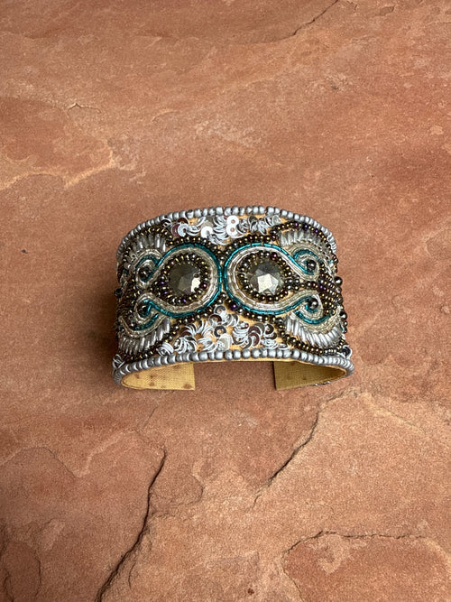 “The Golden Collection” Handmade Beaded Cuff Bracelet