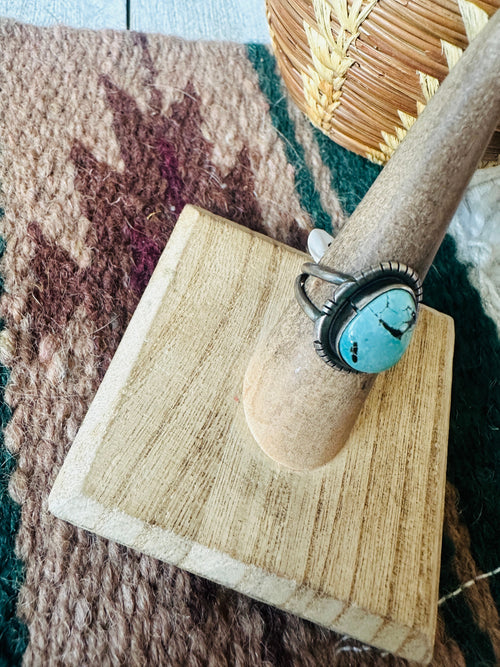 Navajo Turquoise & Sterling Silver Ring Size 6.75